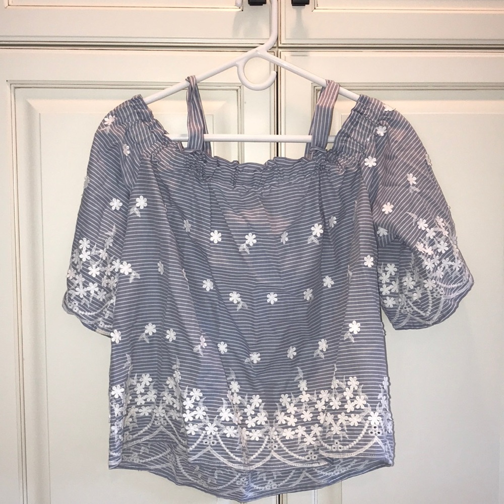 A New Day - Off shoulder floral blouse